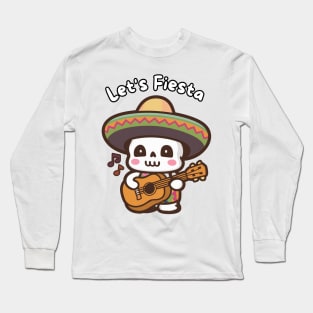 Cute Skeleton Playing Guitar Long Sleeve T-Shirt